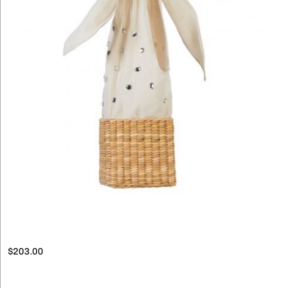 Nannacay  Luca bag handcrafted -recyclable fabric, crystal appliqué &straw base - Picture 2 of 5